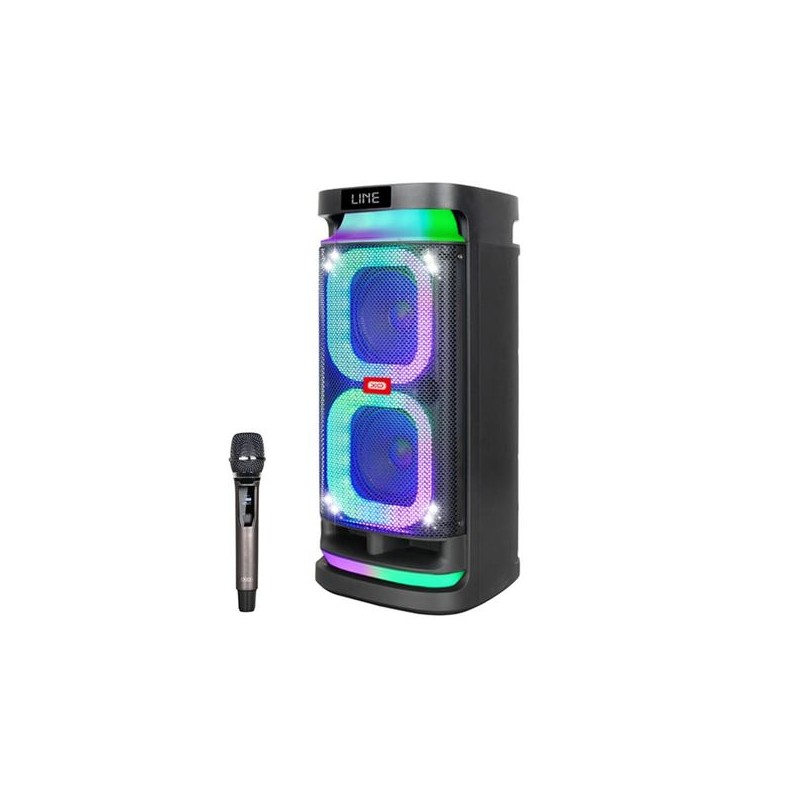 XO F58 Altoparlante per karaoke - Bluetooth - 40W - Illuminazione RGB - Microfono wireless incluso - Ingresso per strume