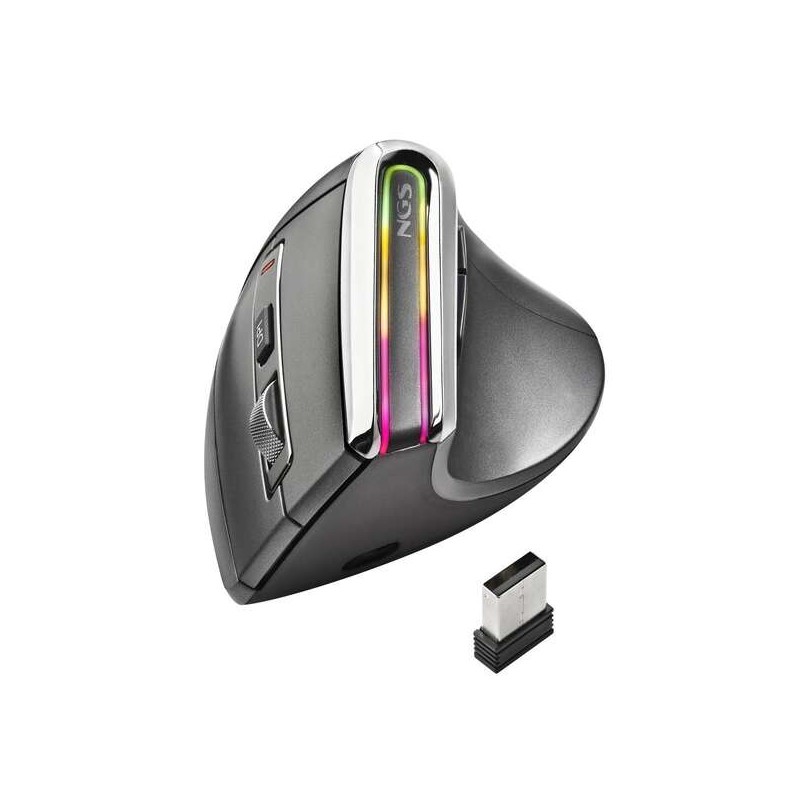 NGS Evo Karma Mouse verticale senza fili Bluetooth 5.0 3200 dpi - Tecnologia multi-dispositivo - Illuminazione a LED - 5