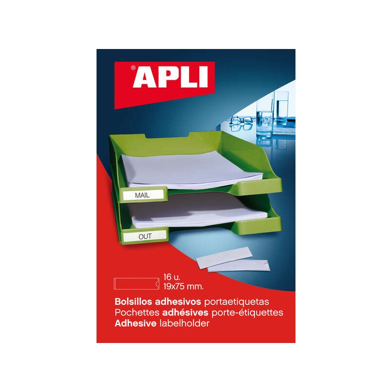Tasche per etichette adesive Apli - Dimensioni 19 x 75 mm - Modifica delle informazioni sulle etichette in base alle pro