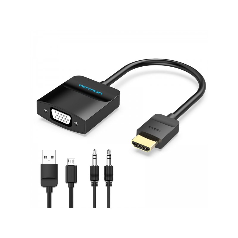 Vention Convertitore da HDMI maschio a VGA femmina con jack da 3.5 mm - 0.15 m - Nero
