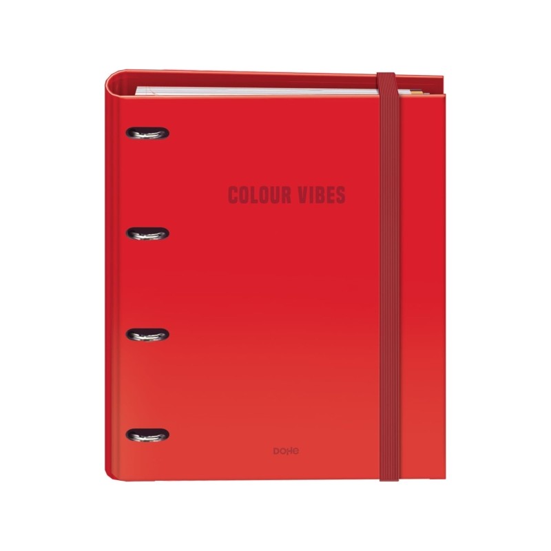 Dohe Colour Vibes Raccoglitore ad anelli misto a 4 anelli da 35 mm - Formato A4 - 4 divisori e busta in polipropilene - 
