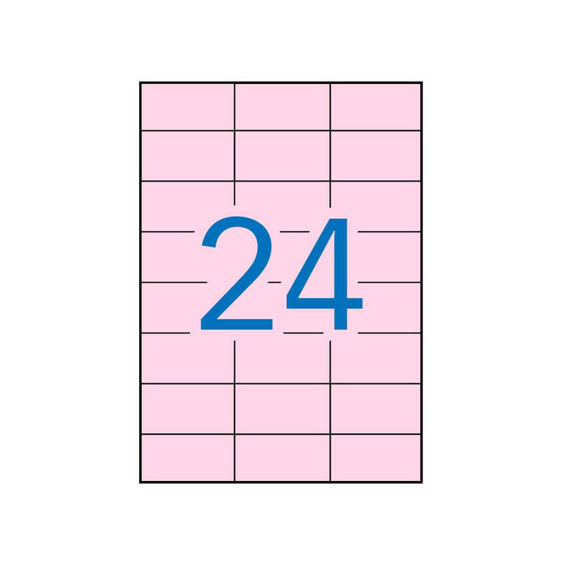 Etichette permanenti Apli rosa pastello 70.0 x 37.0 mm 20 fogli
