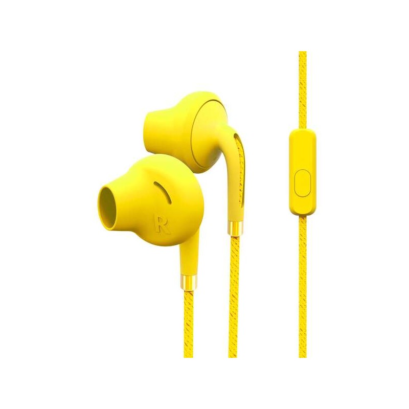 Cuffie Energy Sistem Style 2+ - Bassi profondi - Microfono - Controllo conversazione - Doppia lunghezza - Colore giallo