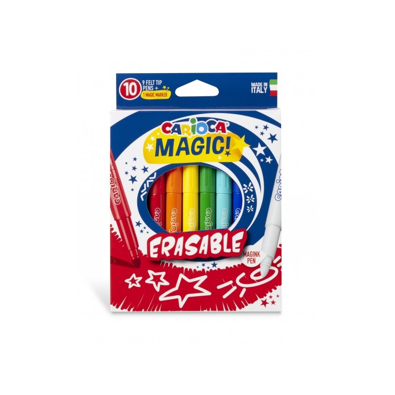 Carioca Magic Markers Confezione da 10 pennarelli magici cancellabili - Inchiostro magico che cambia colore - Include pe
