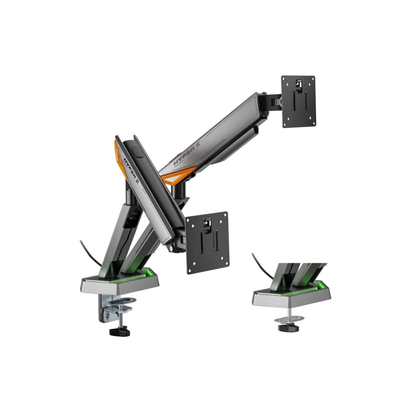 Aisens RGB Gaming Table Stand Supporto per monitor TV girevole e inclinabile con contrappeso 16 kg - 3 punti di rotazion