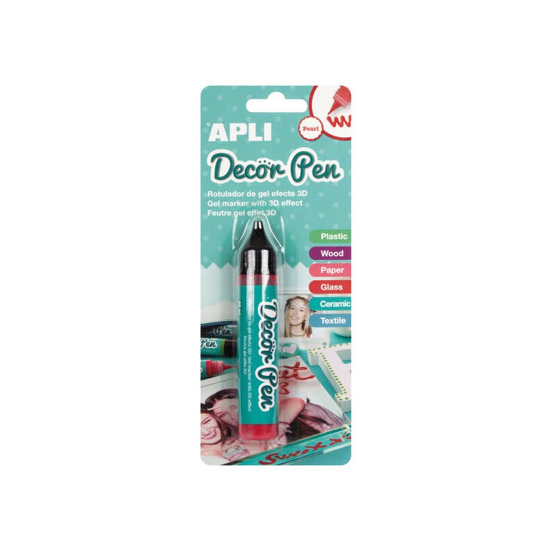 Apli 3D Gel Marker con finitura perlescente - 25ml - Ideale per decorare plastica. legno. carta. vetro. ceramica o tessu