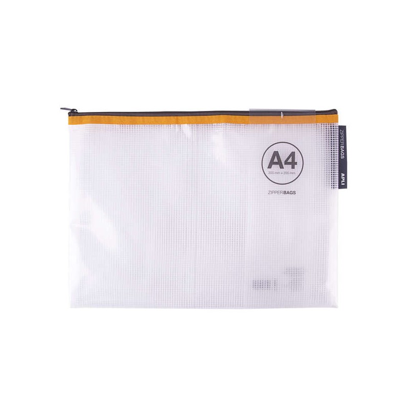 Apli Buste in gomma Eva trasparente A4 (355x255 mm) - Morbide. portatili. resistenti e durevoli - Chiusura a cerniera - 