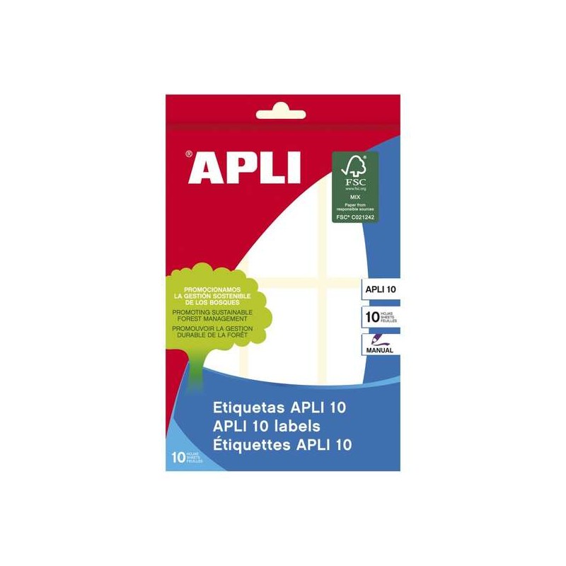 Apli Confezione da 60 etichette 34 x 67 mm - Ideale per scrivere - Adesivo permanente - Bianco