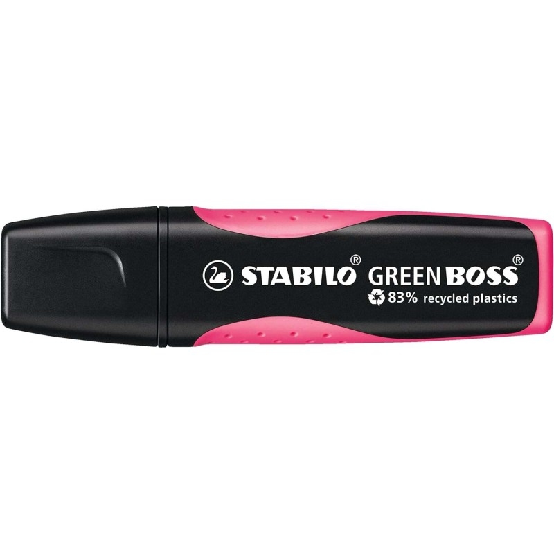 Marcatore fluorescente Stabilo Green Boss - Realizzato con l'83% di plastica riciclata - Da 2 a 5 mm - Ricaricabile - Ro