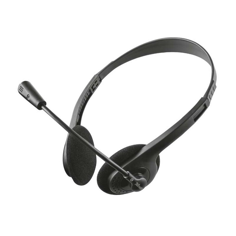 Trust Primo Chat Headset con microfono - Controllo volume - Archetto regolabile - Jack da 3.5 mm - Nero