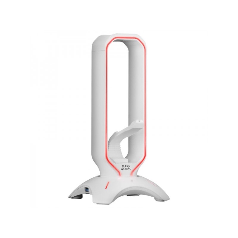 Mars Gaming MHHPRO 3 in 1 Accessorio - Supporto per cuffie - Mouse Bungee - 2 porte USB 3.0 - Illuminazione a flusso RGB