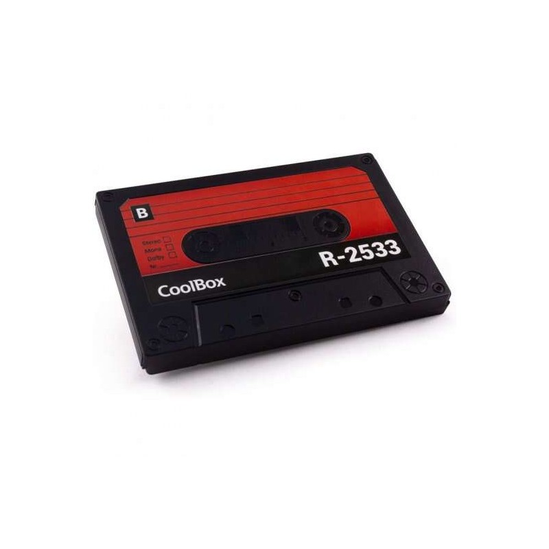 CoolBox SlimChase R-2533 Retro External SSD and HDD Enclosure 2.5 SATA to USB 3.0 - Cassette Audio Design