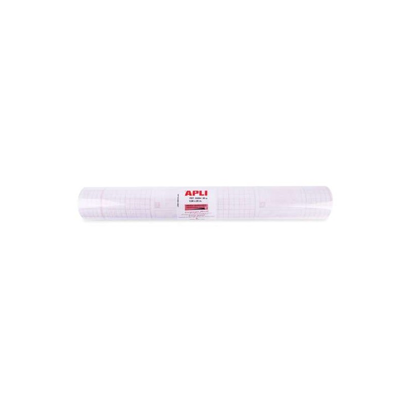 Apli Rotolo di polipropilene trasparente 20x0.50m 80m micron - Adesivo riposizionabile - Sistema di spellatura facile - 