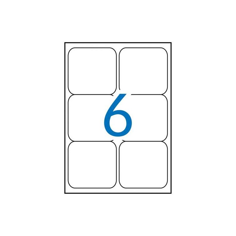 Apli Confezione da 600 etichette 99.1x93.1 mm - 100 fogli per 6 etichette - Adesivo permanente - Bordi smussati - Colore