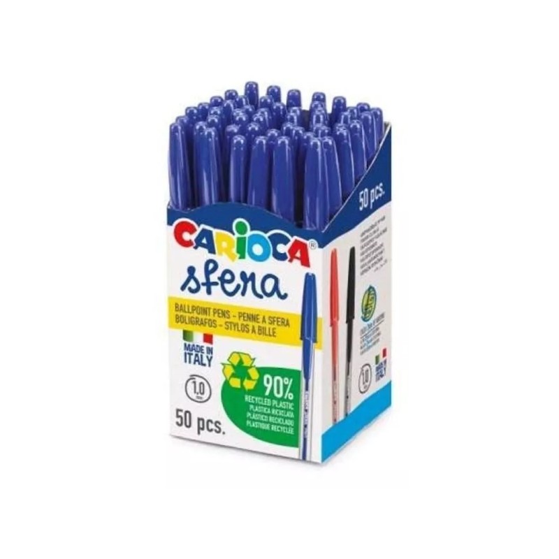 Penne a sfera Carioca Sfera - Punta Ø 1 mm - Cappuccio e inchiostro di colore retrò - Scrittura super scorrevole - Con