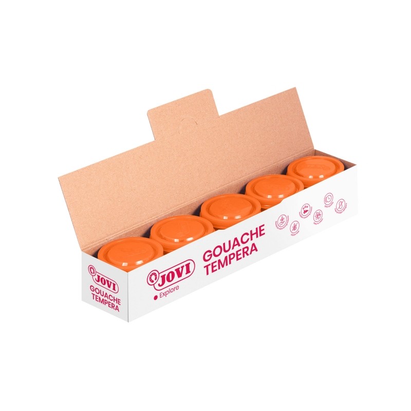 Tempera Jovi School Pot 35ml - Applicazione su più superfici - Utilizzo con pennello. rullo o spatola - Colori miscelab