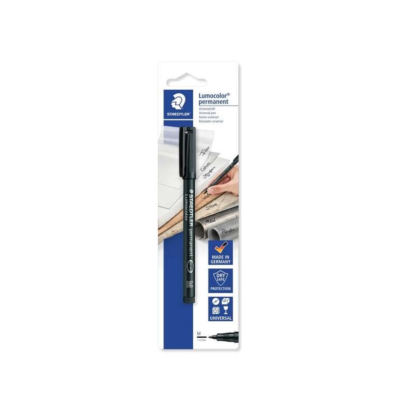 Staedtler Lumocolor Permanent 317 Marcatore permanente a punta fine - Linea da 1 mm - Per quasi tutte le superfici - Asc