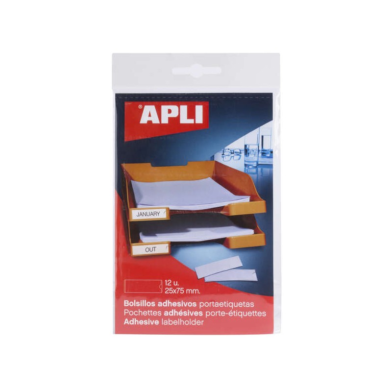 Tasche per etichette adesive Apli - Dimensioni 25x75 mm - Modifica delle informazioni sulle etichette in base alle propr