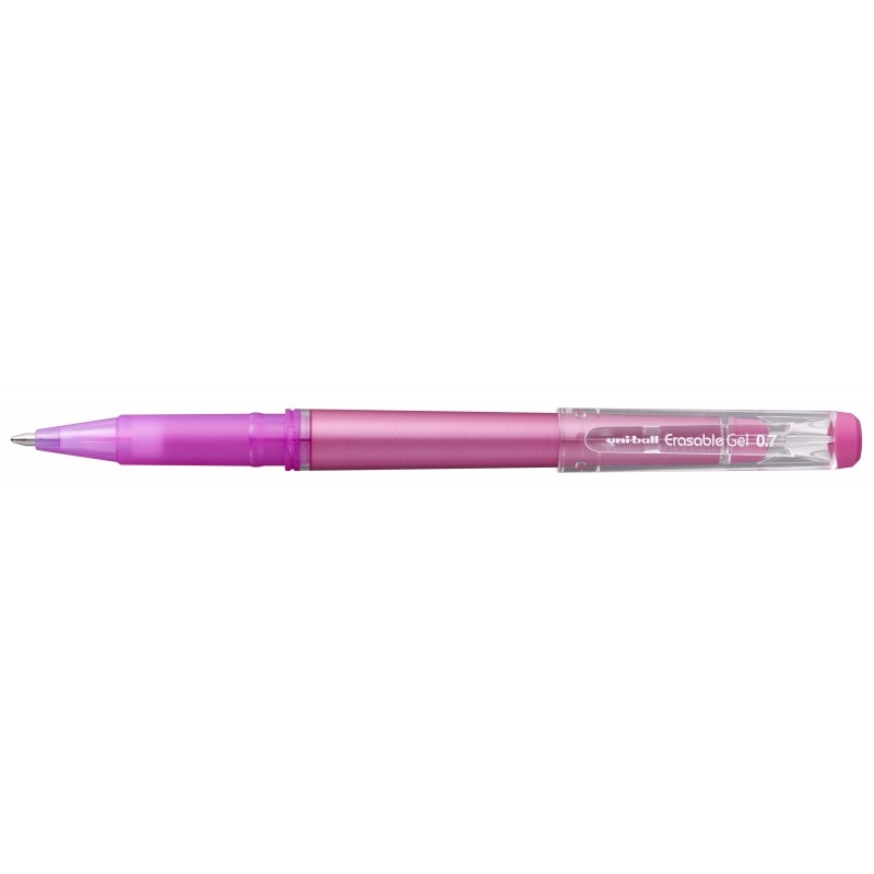 Uni-ball UF-222 Gel Roller cancellabile - Punta a sfera 0.7 mm - Inchiostro termosensibile - Doppia gomma - Colore rosa