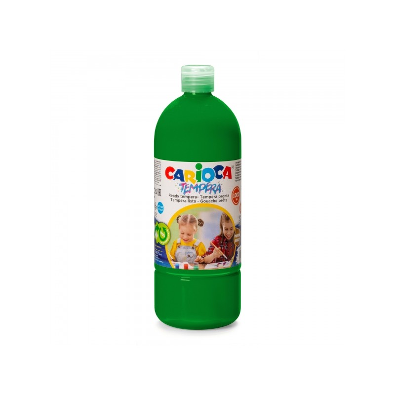 Bottiglia di tempera Carioca - 1000ml - Colori super lavabili - Facile da miscelare - Applicabile su materiali porosi - 