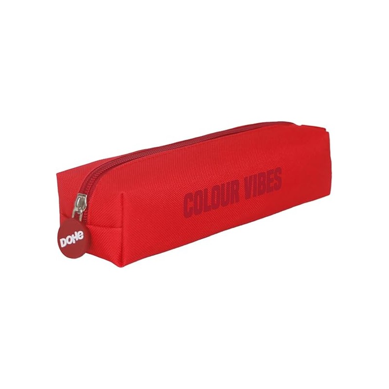 Dohe Colour Vibes Square Tote Bag - Chiusura a zip con tiretto gommato - Rosso