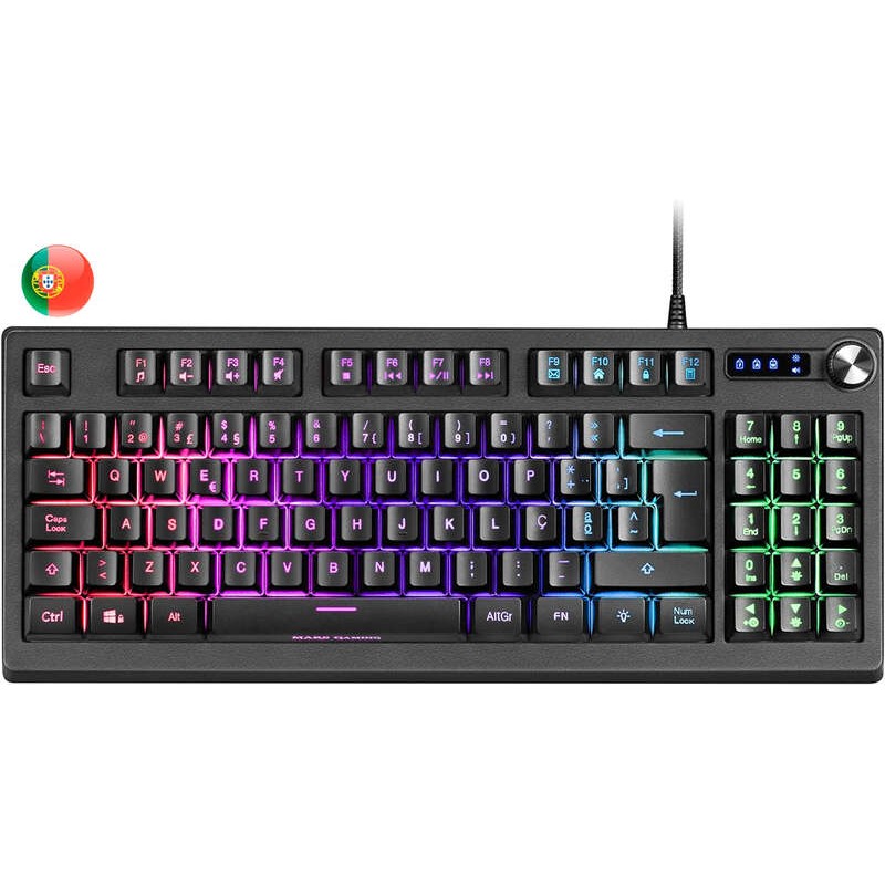 Tastiera da gioco Mars MKREVO TKL con tastierino numerico - Tecnologia H-Mech - Illuminazione RGB 12 modalità - Doppia 