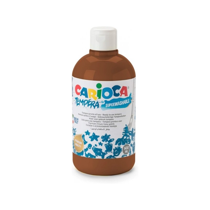Bottiglia di tempera Carioca 500ml - Colori super lavabili - Facile da miscelare - Applicabile su materiali porosi - Alt