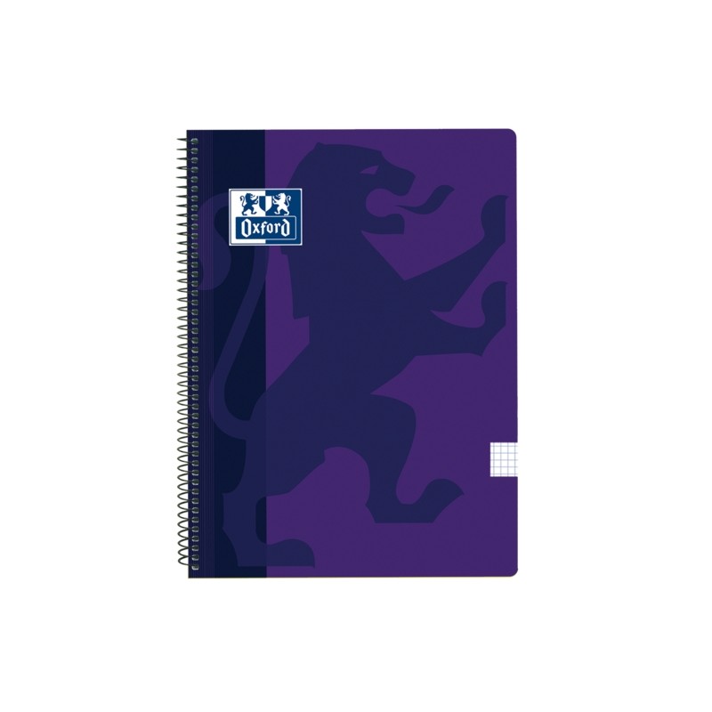 Quaderno a spirale Oxford School Classic Copertina in plastica Quaderno a spirale Folio 4x4 - 80 fogli - Copertina rigid