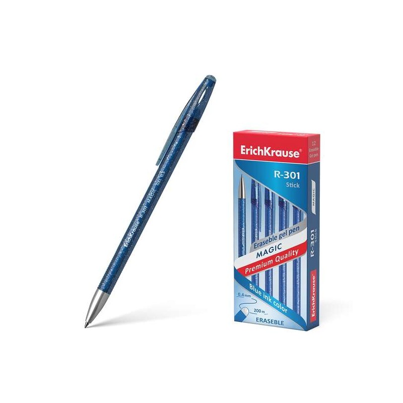 Erichkrause R-301 Magic Gel Erasable Pen - Inchiostro gel - Punta 0.5 mm - Tratto 0.4 mm - Fusto semitrasparente con eff