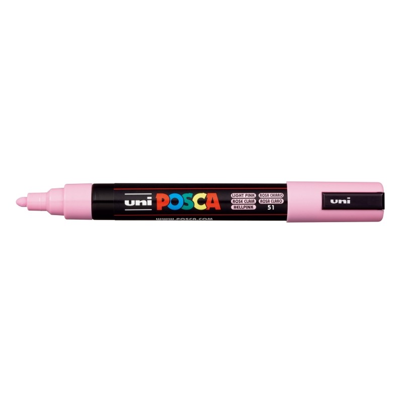 Posca PC-5M Pennarello - Punta 1.8-2.5 mm - Inchiostro a base d'acqua - Resistente alla luce - Colore rosa chiaro