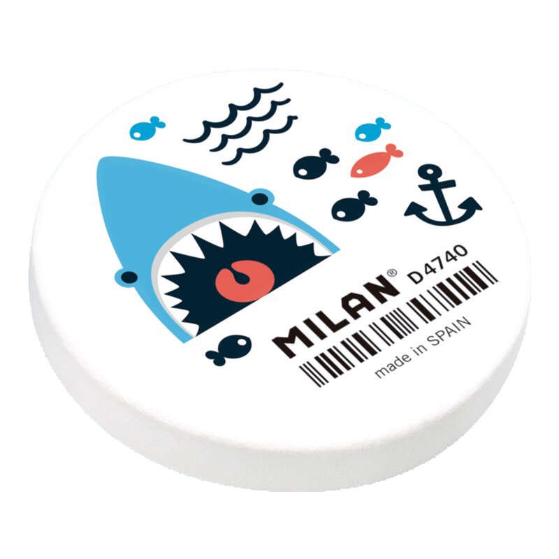 Milan 4740 Shark Attack Edition Gomma rotonda flessibile - Briciole - Gomma sintetica - Confezionata singolarmente - Col