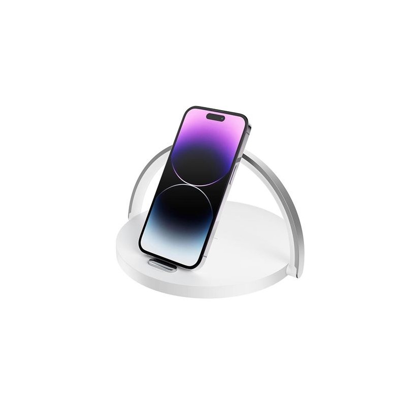Lampada XO con dimmer e ricarica wireless - 15W - Regolazione in 4 posizioni - Colore bianco