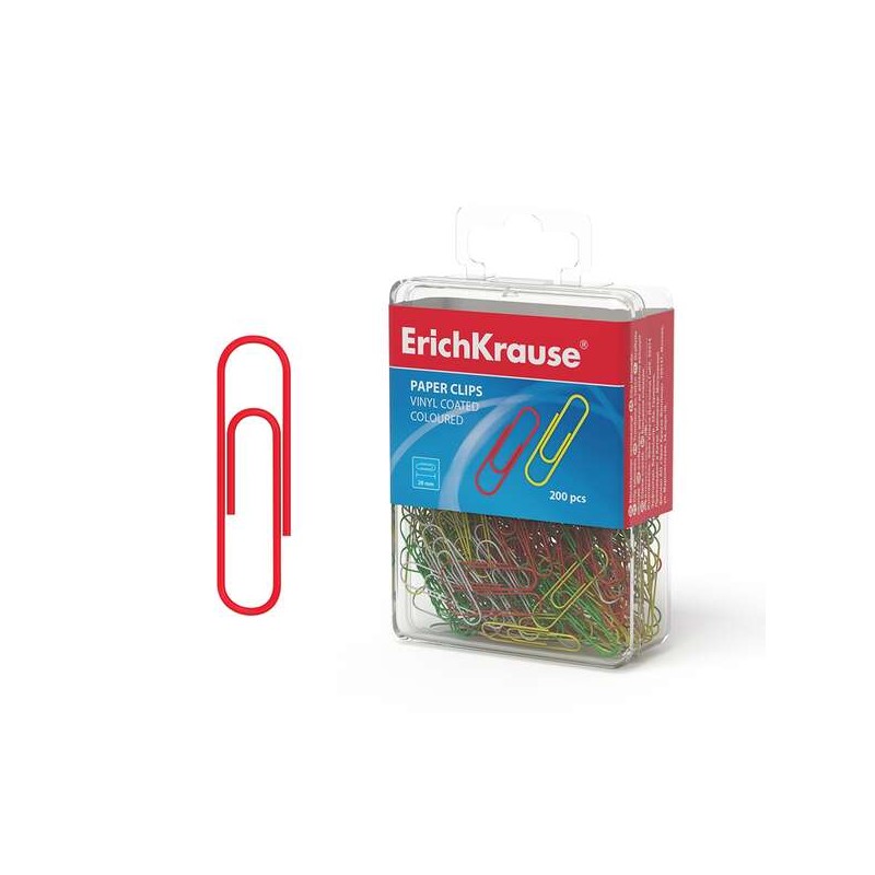 Clip colorate Erichkrause con rivestimento in plastica - Filo d'acciaio di alta qualità - Resistente alla corrosione - 