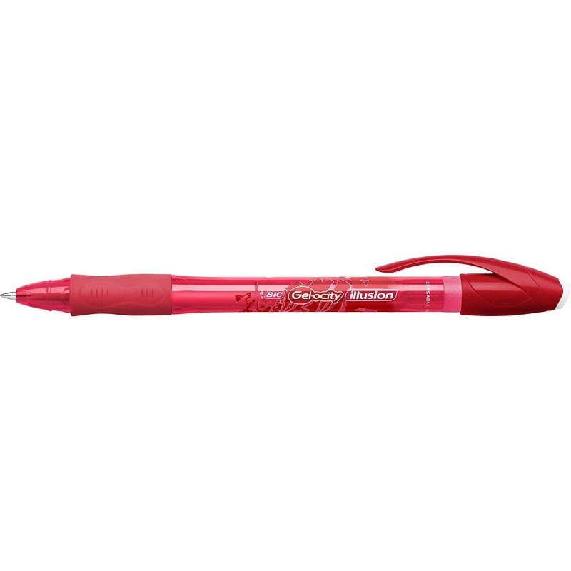 Bic Gel-ocity Illusion Penna a sfera cancellabile a inchiostro gel - Punta media 0.7 mm - Ricaricabile - Impugnatura in 