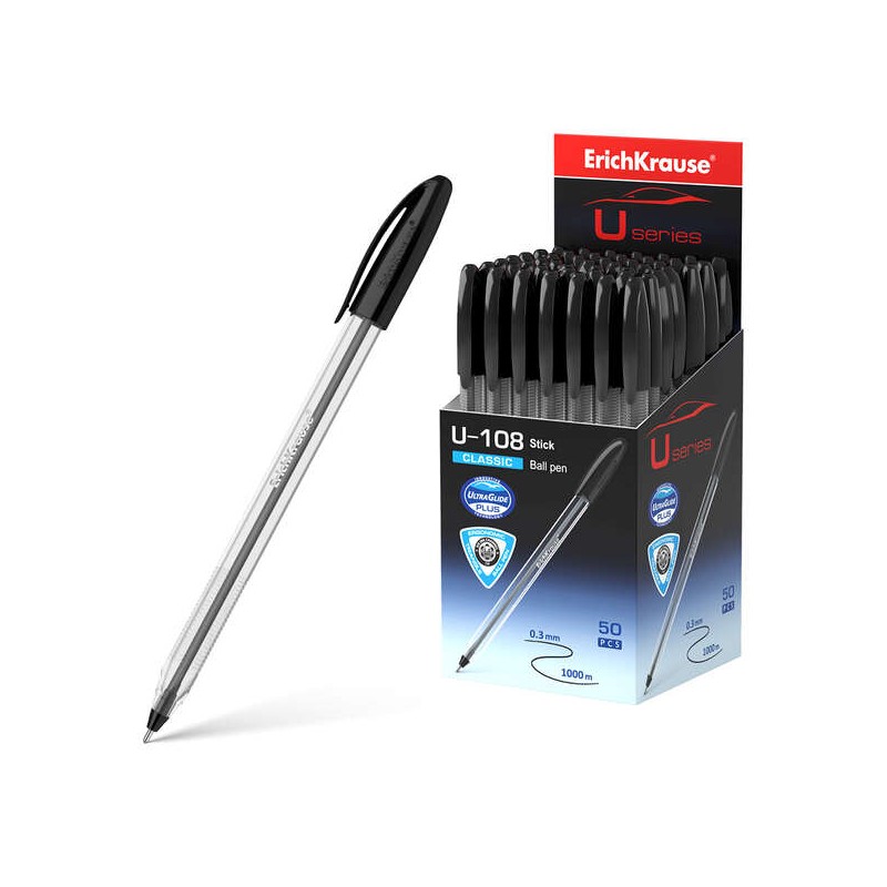 Penna a sfera Erichkrause U-108 Classic - Penna a sfera 1.0 mm - Tratto 0.3 mm - Cappuccio ventilato - Tecnologia Ultra 