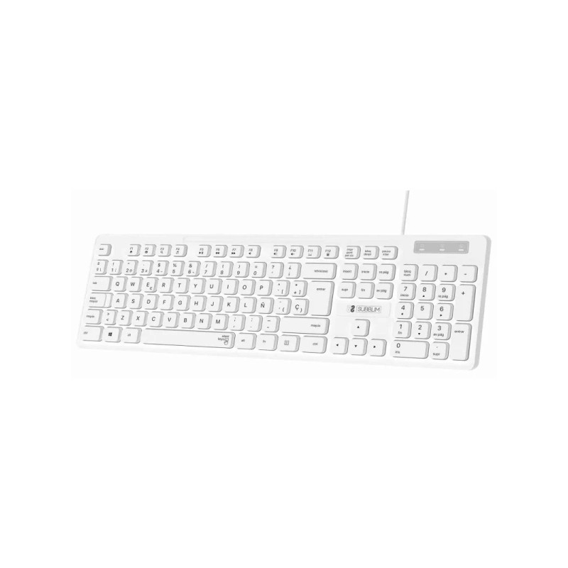 Tastiera aziendale Subblim Silent Slim - 430 x 132 x 23 mm - Tasti piatti - Resistente al versamento di liquidi - Design