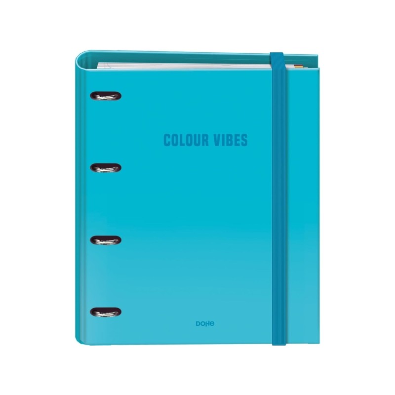 Dohe Colour Vibes Raccoglitore a 4 anelli misto 35 mm - Formato A4 - 4 divisori e busta in polipropilene - Colore blu ci