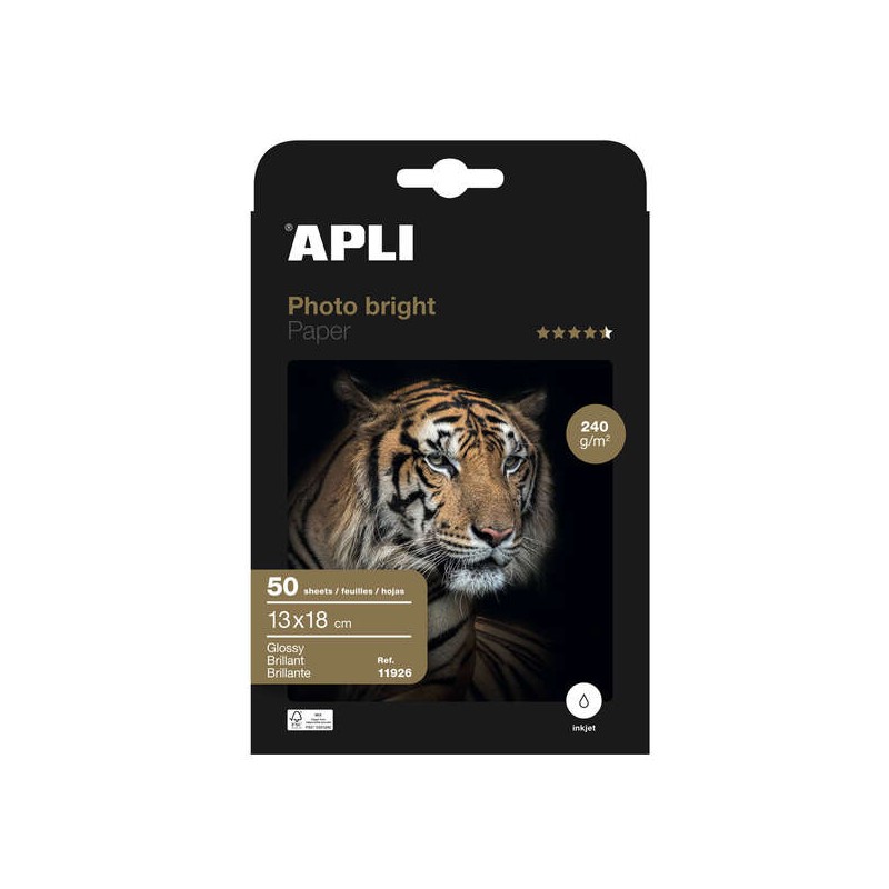 Carta fotografica Apli Photobright 13 x 18 cm 240g 50 fogli