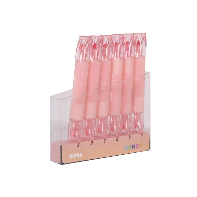 Apli Caramel Confezione da 6 pennarelli a doppia punta piatti da 5 mm e rotondi da 2 mm - Ideali per calendari. quaderni