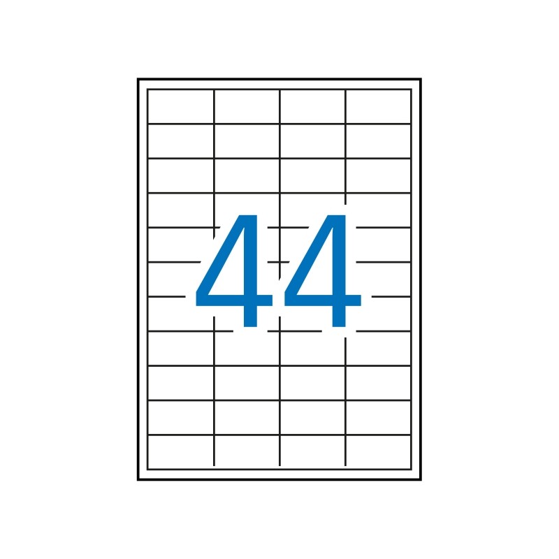 Apli Confezione da 4.400 Etichette rettangolari 48.5 x 25.4 mm - 100 fogli per 44 etichette - Adesivi rimovibili - Bordi