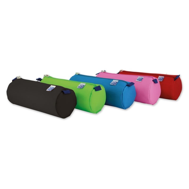 Astuccio per matite rotonde grandi Oxford Kangoo Kids - Poliestere resistente - Colori assortiti