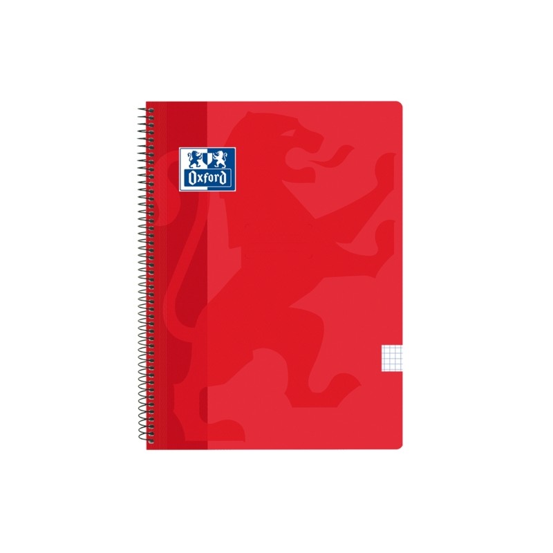 Taccuino a spirale Oxford School Classic Copertina in plastica Taccuino a spirale Folio 4 x 4 - 80 fogli - Copertina in 
