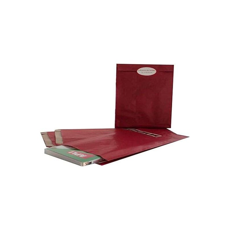 Apli Confezione da 250 buste Kraft - Formato 24x43x7mm - Carta Kraft 50g/m² - Riutilizzabile e riciclabile - Colore ros