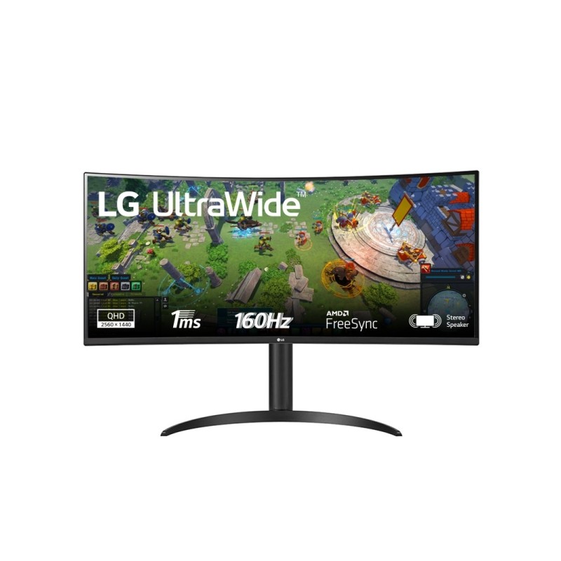Monitor LG Ultrawide 34 LED curvo UWQHD 160Hz HDR FreeSync Premium - Regolabile in altezza e inclinabile - Risposta 1ms 