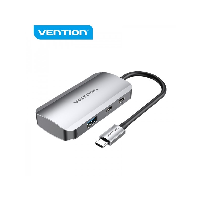 Vention HUB 5 in 1 da USB-C a 3xUSB3.0/USB-C Gen1/PD100W - 0.15 m - Colore grigio