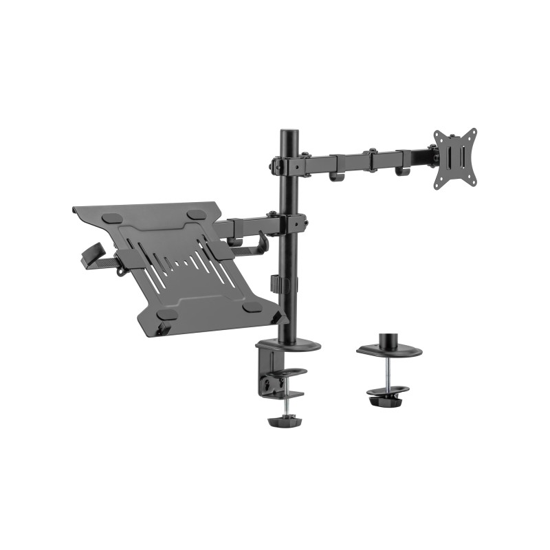 Supporto da tavolo Ewent per 1 monitor e 1 laptop da 34 - fino a 9 kg - Nero