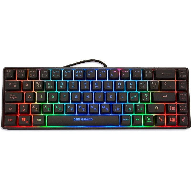 DeepGaming TM065 Tastiera meccanica da gioco - Compatta - Illuminazione RGB - 19 tasti anti-ghosting - Colore nero