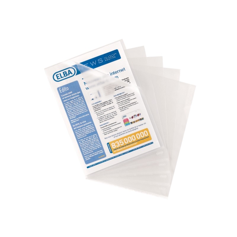 Elba Confezione da 100 cartelline Folio Standard PP 140 ?icres - Resistenti e durevoli - Finitura in pelle arancione tra