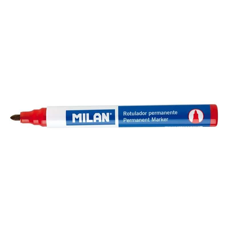 Marcatore permanente Milan - Punta tonda 4 mm - Inchiostro a base alcolica - Colore rosso