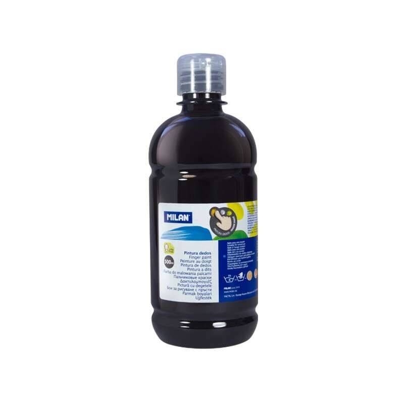 Bottiglia di vernice per dita Milano - 500 ml - Facile da applicare - Miscelabile - Colore nero